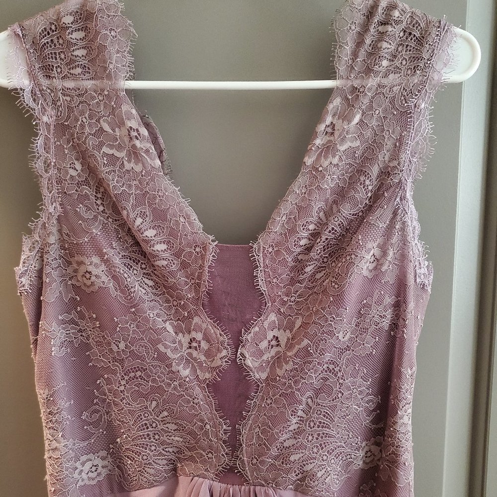 BCBG Sleeveless Lace Bodice Gown - Size 8